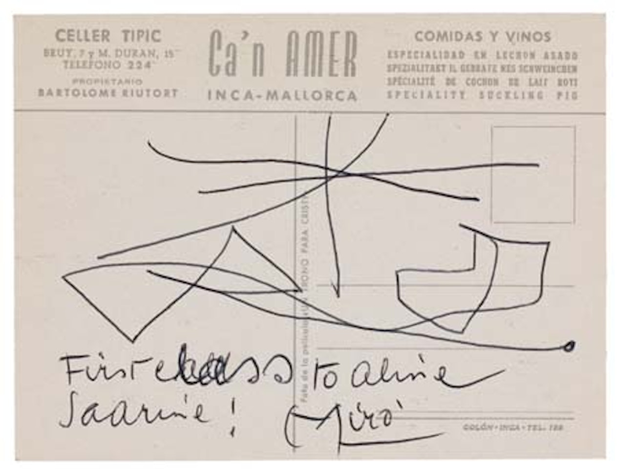 Dessin pour Aline by Joan Miró