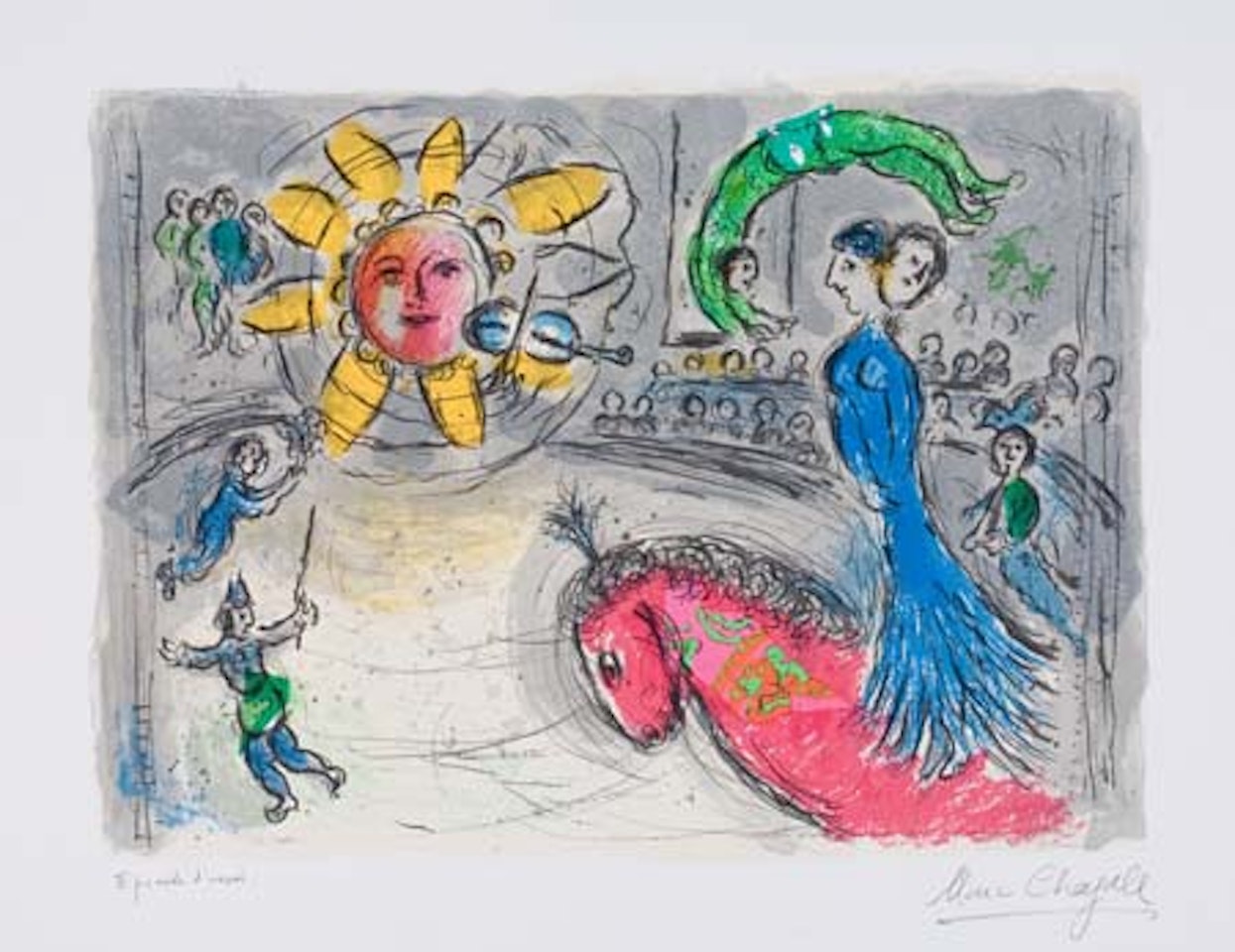Soleil au cheval rouge by Marc Chagall