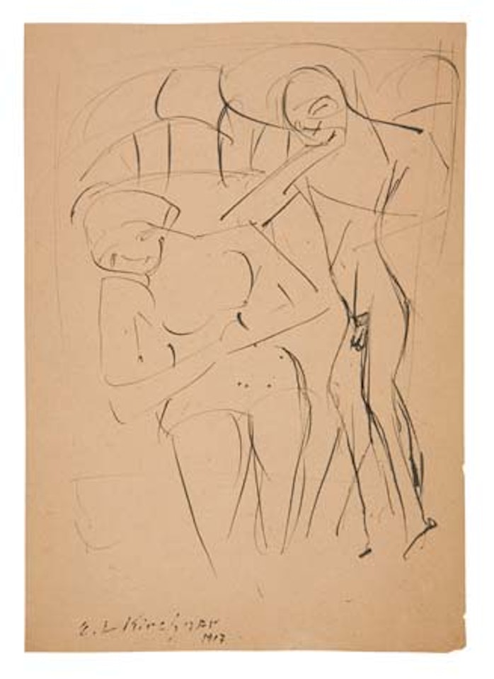 Akt und sitzenden Weib by Ernst Ludwig Kirchner