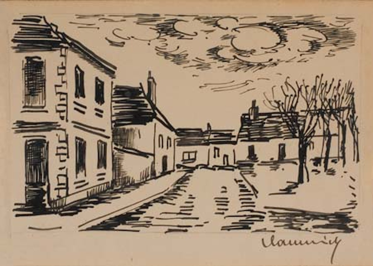 Scène de rue de village by Maurice de Vlaminck