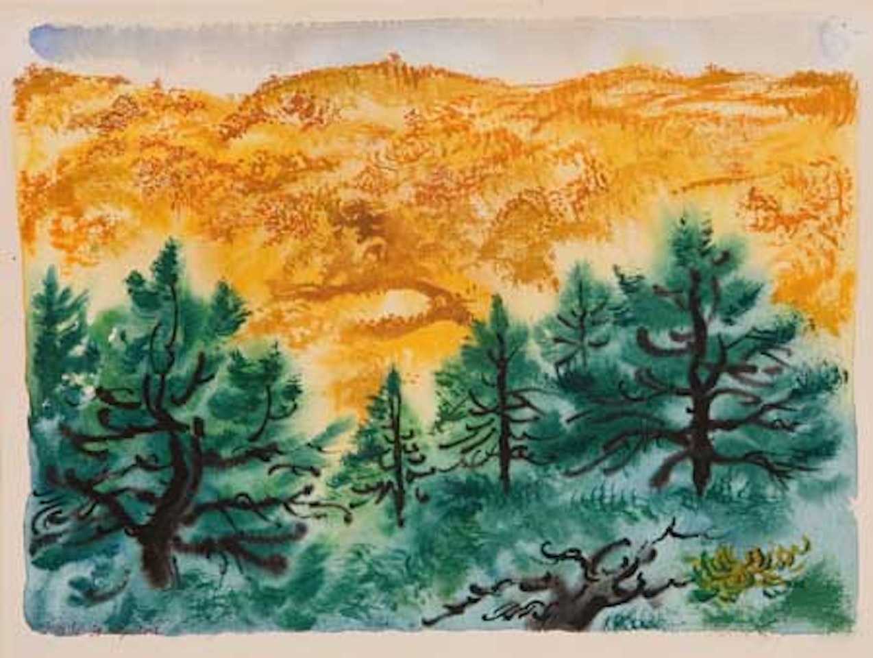 Cape Cod Landscape with Pine Trees by George Grosz