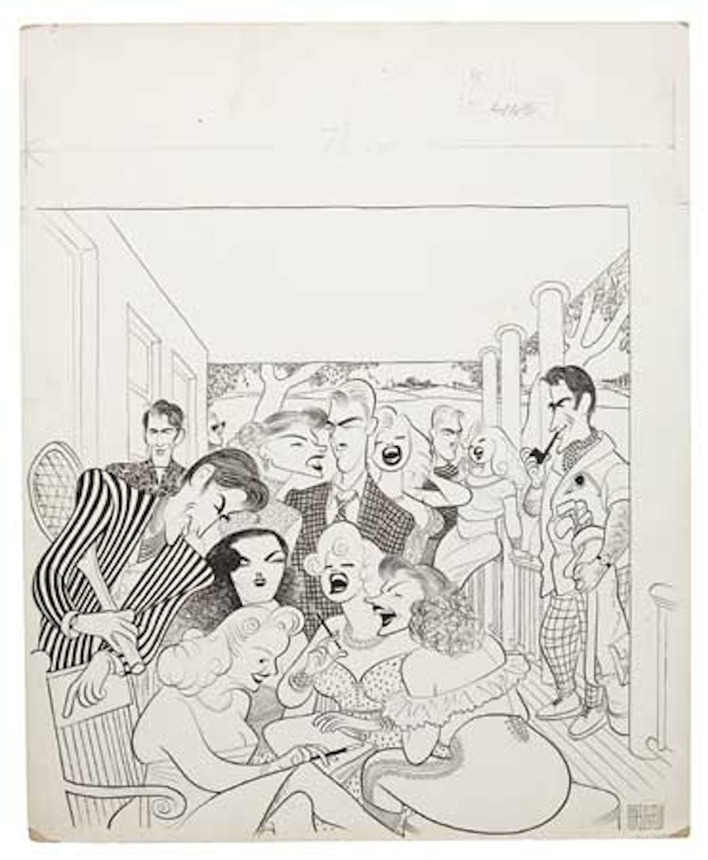 Gregory Peck Composite, with Alan Ladd, Betty Grable, Rita Hayworth and Others by Al Hirschfeld