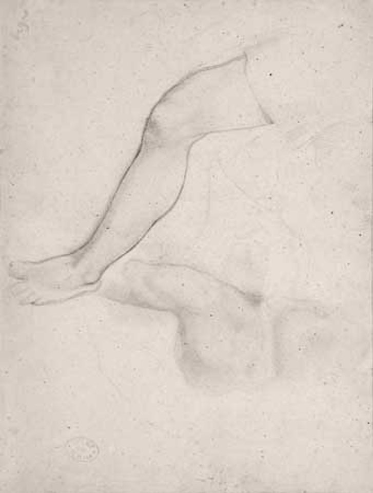 Feuille d'etudes: deux jambes et une figure en repose by Edgar Degas