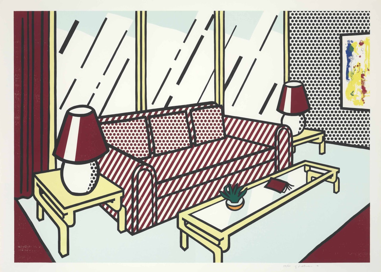 Red Lamps, from Interior Series by Roy Lichtenstein