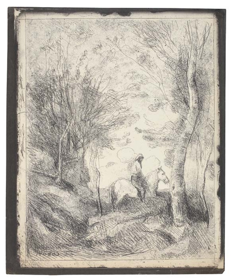 Le Grand Cavalier sous Bois by Jean Baptiste Camille Corot