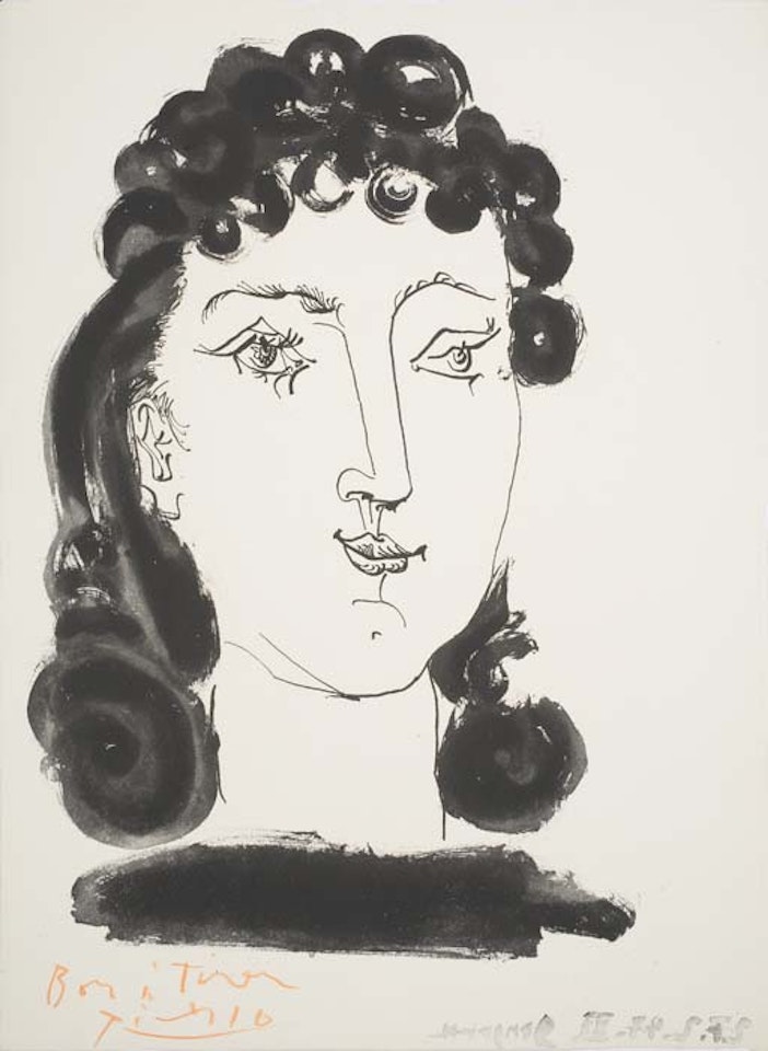 Femme aux cheveux bouclés by Pablo Picasso