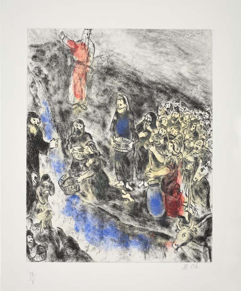 Moïse fait jaillir l'eau du rocher by Marc Chagall