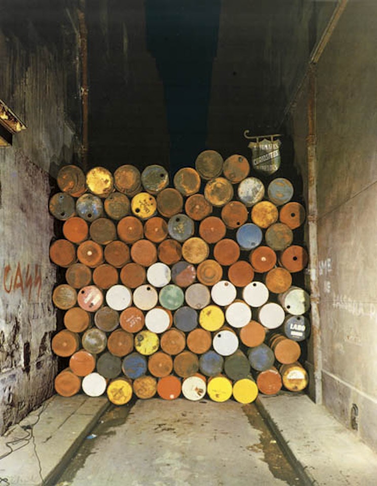 Iron Curtain--Wall of Oil Barrels, Rue Visconti, Paris by Christo