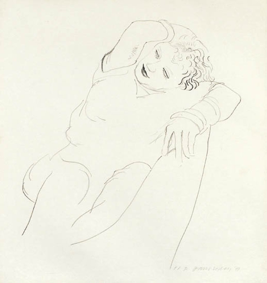 Celia Reclining by David Hockney