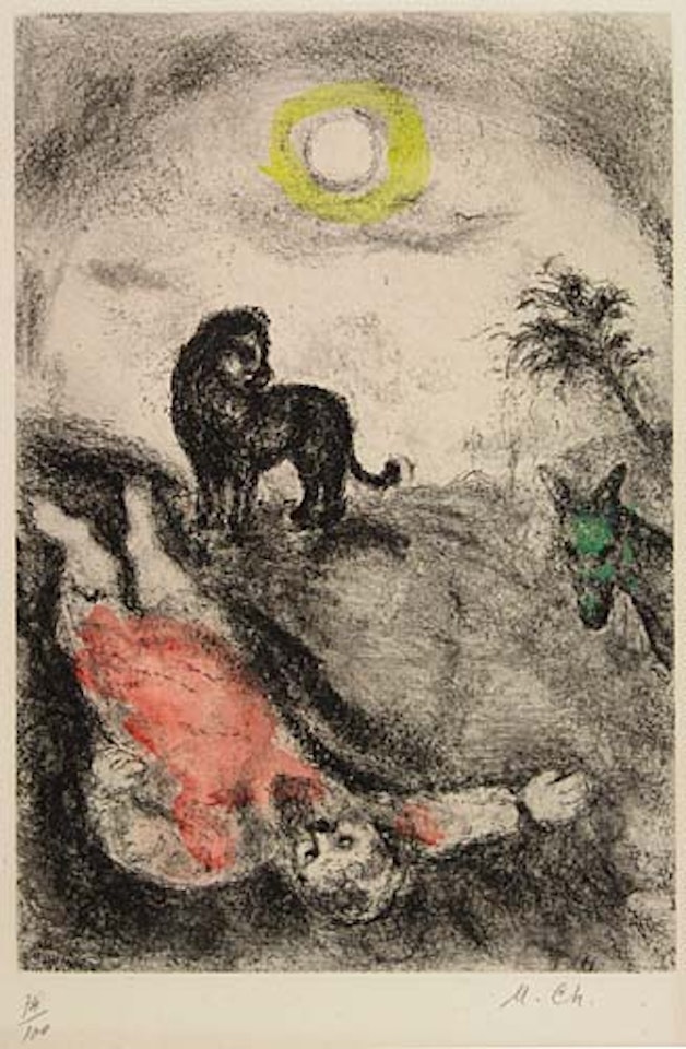 Prophète tué par un Lion by Marc Chagall