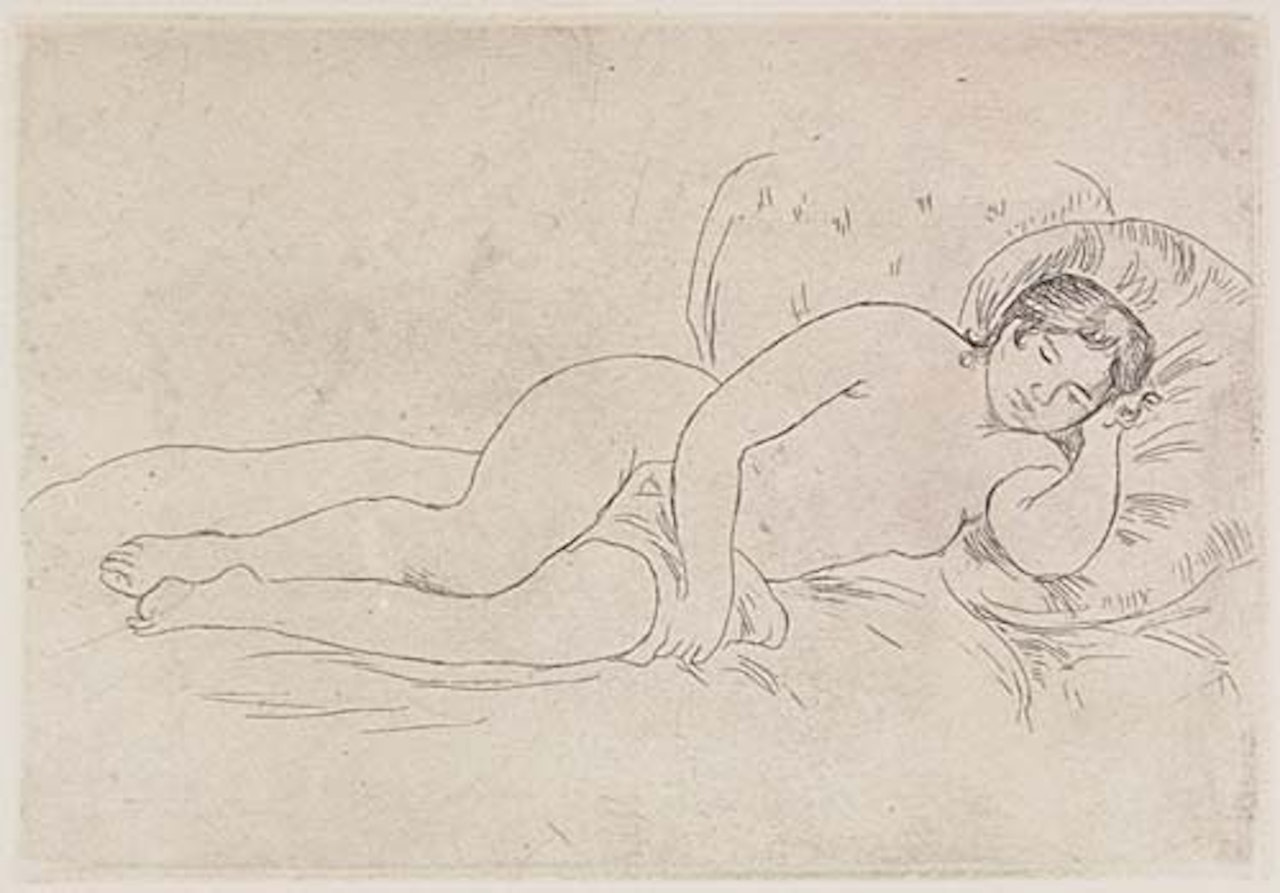 Femme nue couchée, tournée à la droite by Pierre-Auguste Renoir