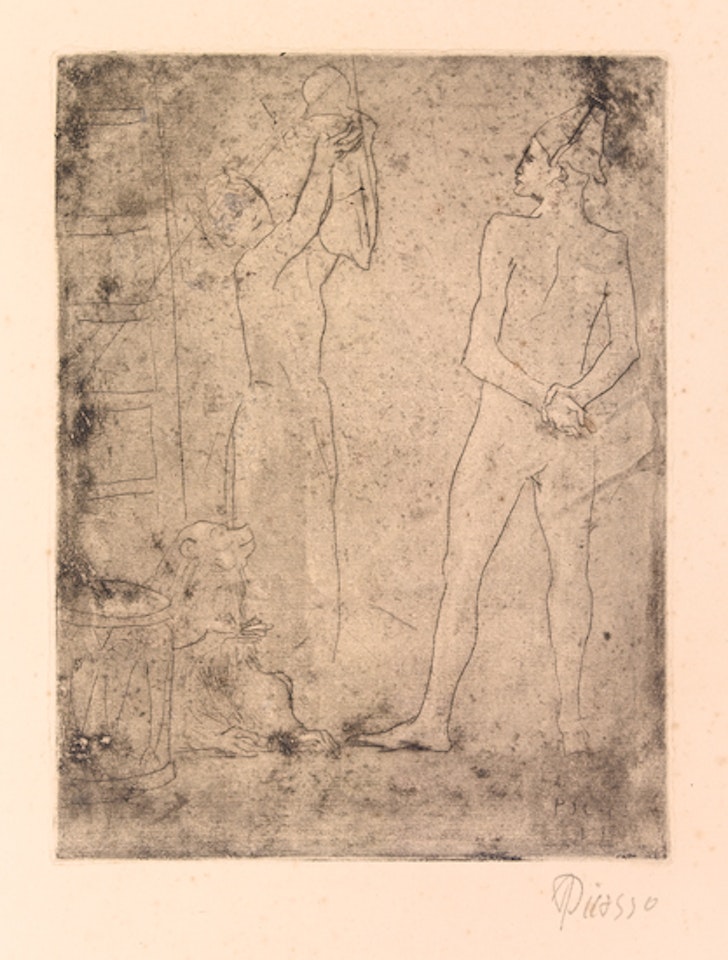 La Famille de Saltimbanques au Macaque by Pablo Picasso