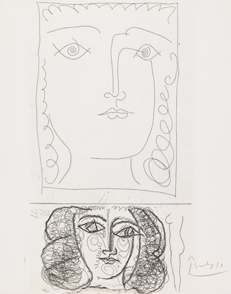 Deux Têtes de femmes de faces by Pablo Picasso