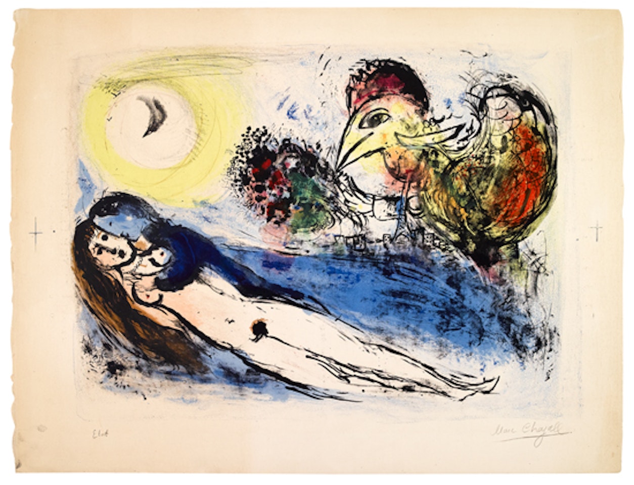 Bonjour sur Paris by Marc Chagall