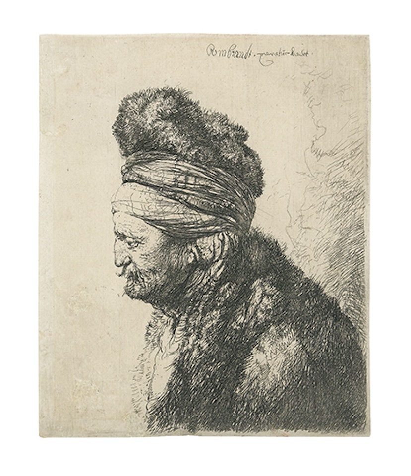The second Oriental head (Bartsch 287; Biörklund 35-4; Hollstein (White and Boon) 287) by Attributed to Rembrandt Harmensz van Rijn