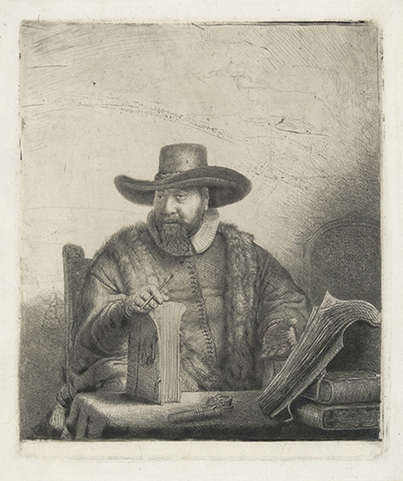 Cornelis Claesz Anslo, Preacher (Bartsch 271; Biörklund 41-J; Hollstein (White and Boon) 271) by Attributed to Rembrandt Harmensz van Rijn