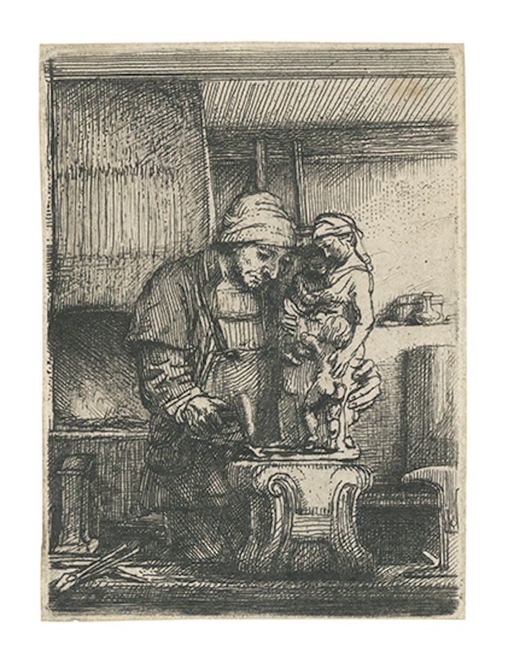 The Goldsmith (Bartsch 123; Biörklund 55-D; Hollstein (White and Boon) 123) by Attributed to Rembrandt Harmensz van Rijn