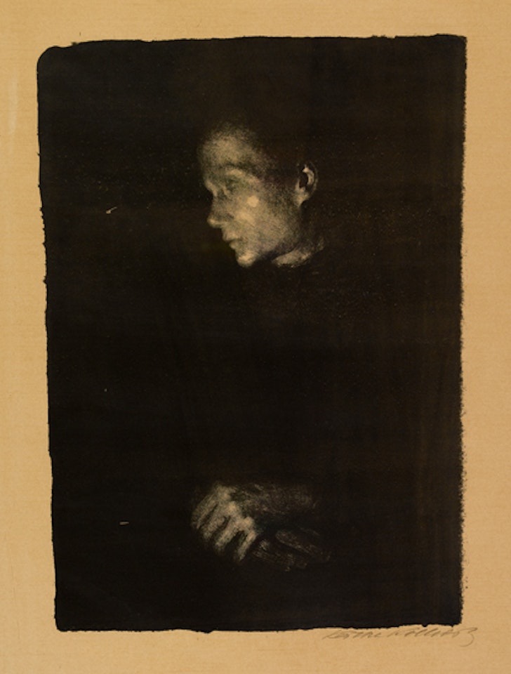 Arbeiterfrau im Profil nach links by Kathe Kollwitz