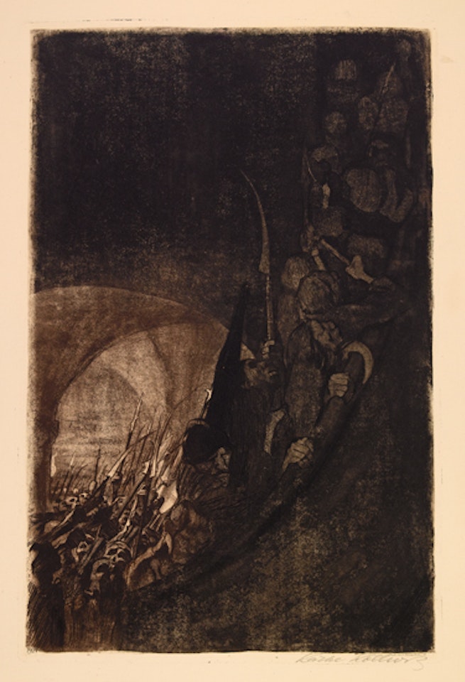 Bewaffnung in einem Gewölbe by Kathe Kollwitz