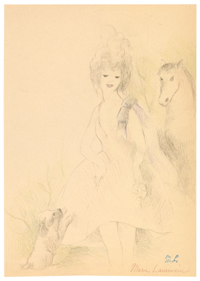 Jeune Femme avec Cheval et Chien by Marie Laurencin