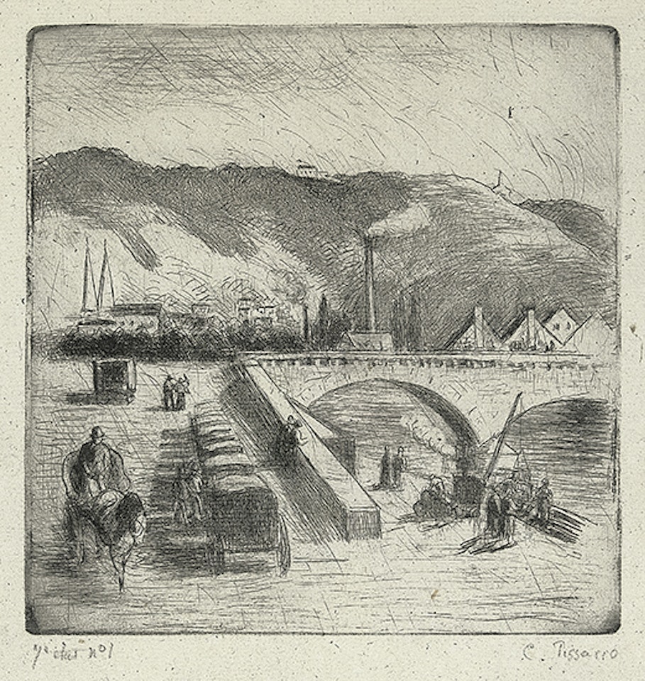 Quai de Paris, a Rouen (Delteil 123) by Camille Pissarro