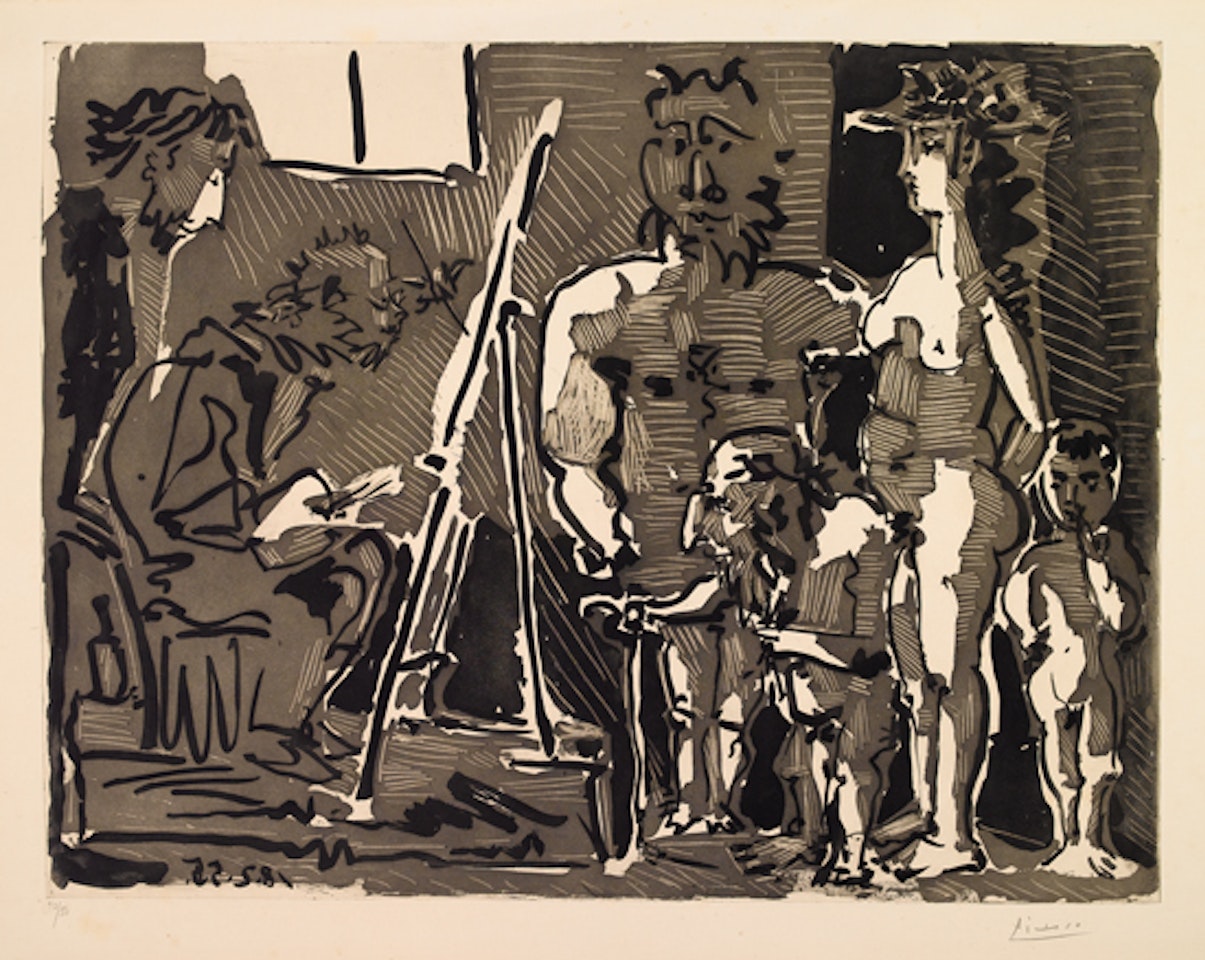 Visiteurs divins à l'Atelier by Pablo Picasso