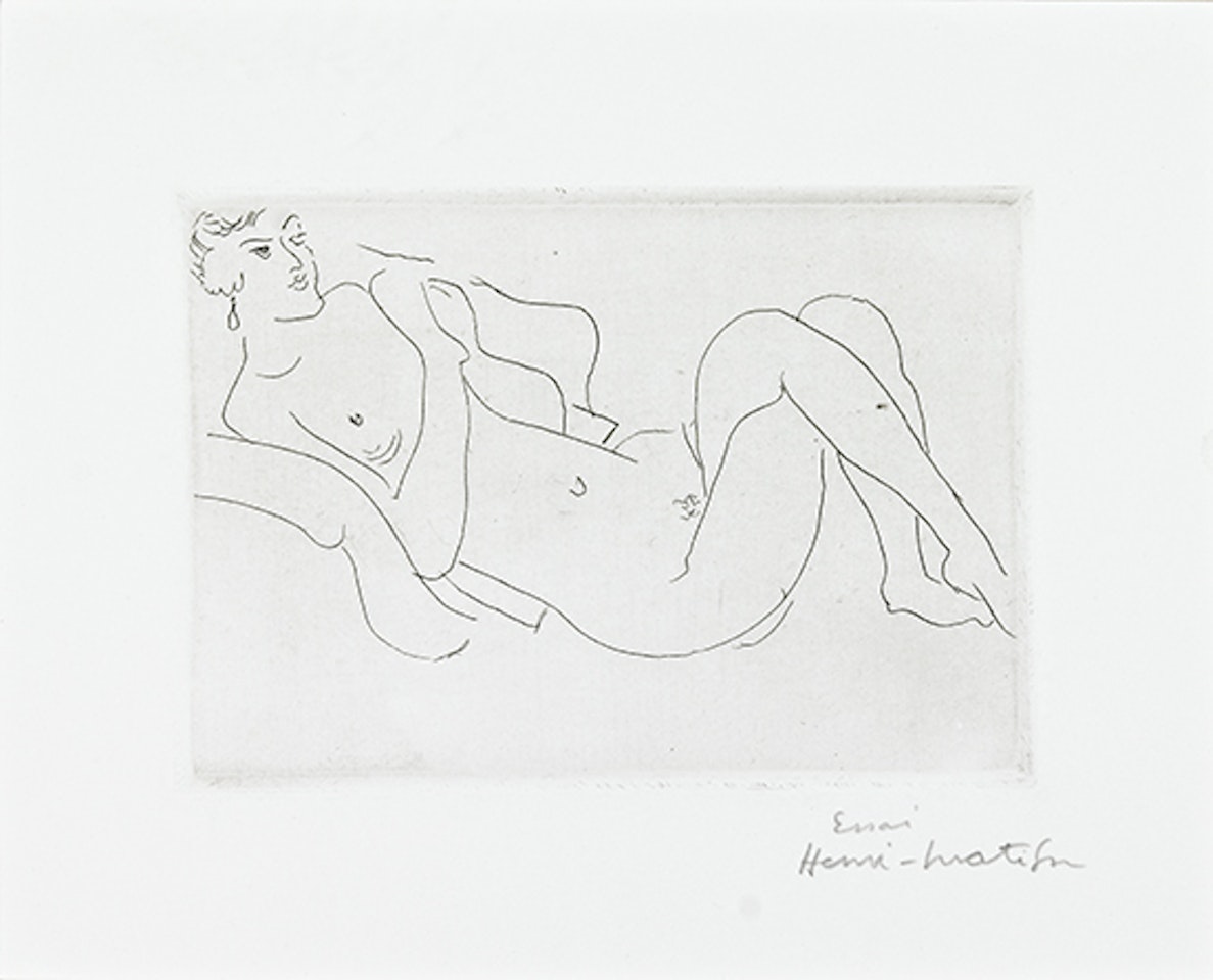 Nu allonge, jambes repliees (Duthuit 115) by Henri Matisse