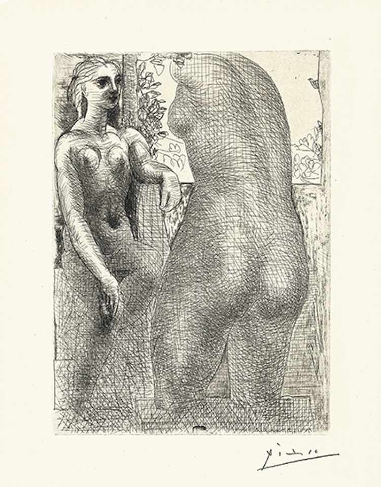 Modele et grande sculpture de dos (Bloch 186; Geiser 345 Bd) by Pablo Picasso