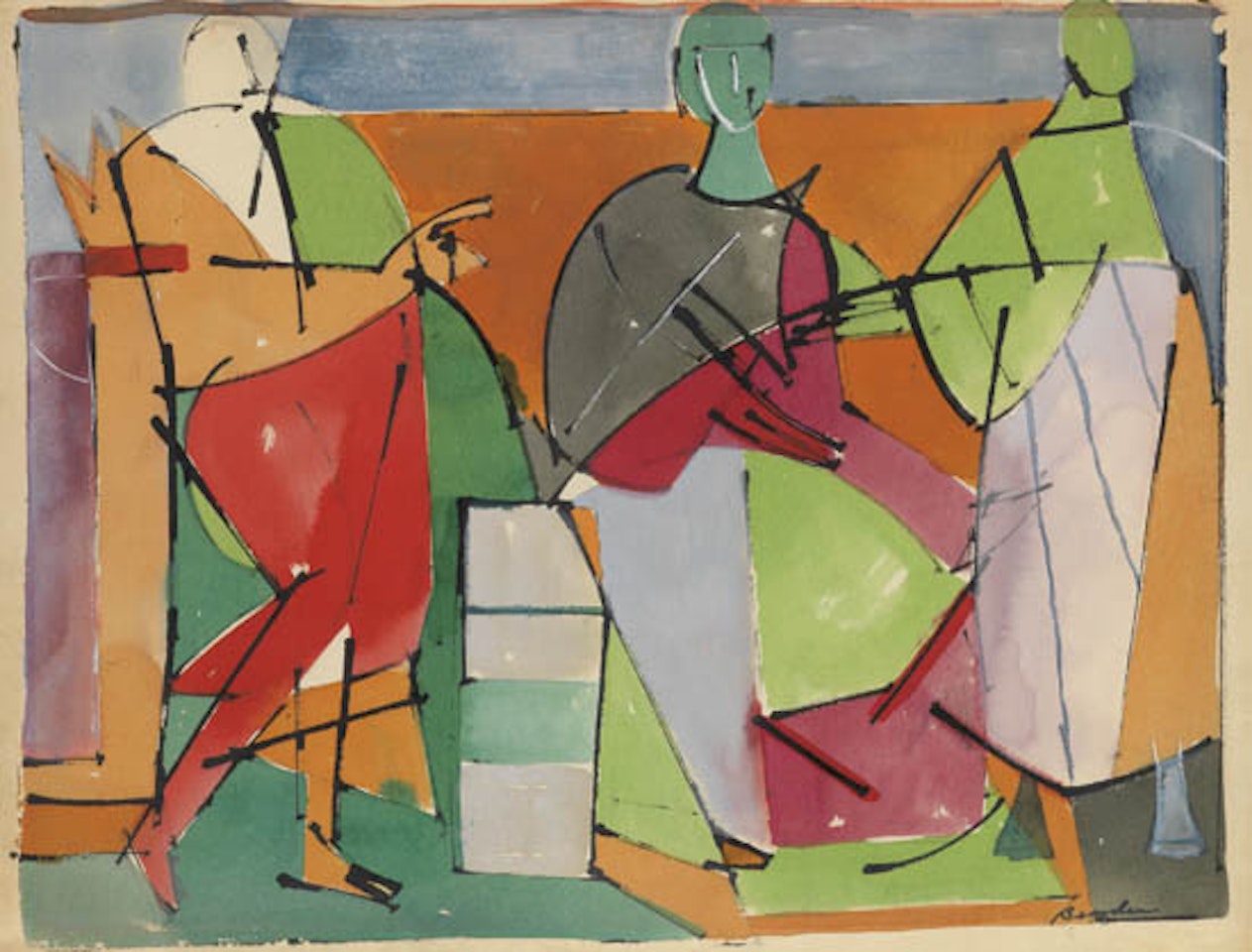 Untitled (Three Figures) . by Romare Bearden