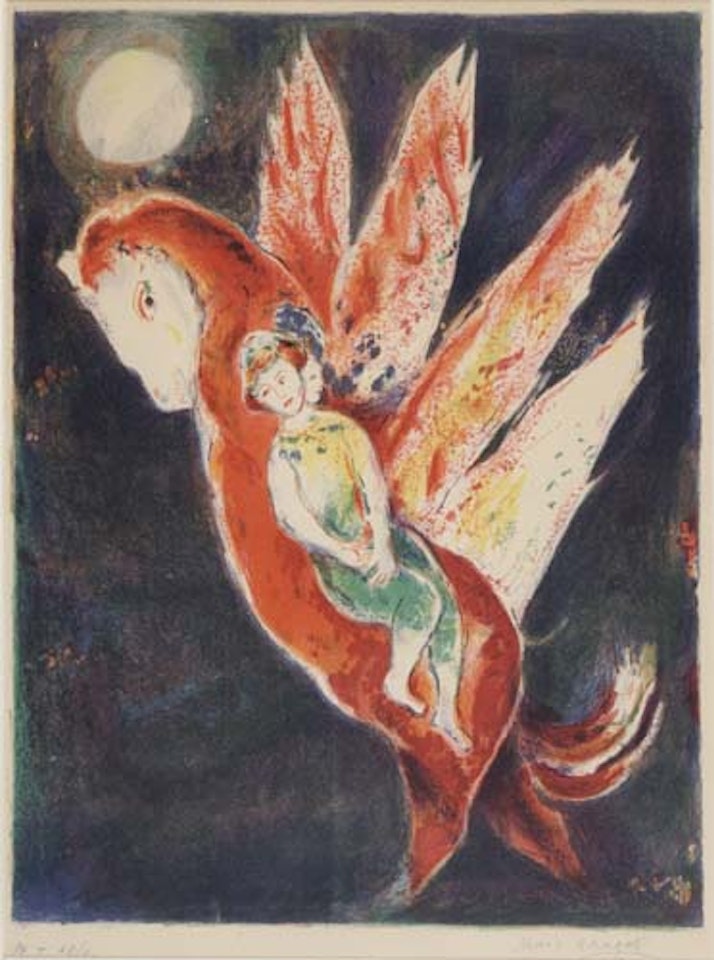 Then the Old Woman Mounted on the Ifrit's Back by Marc Chagall