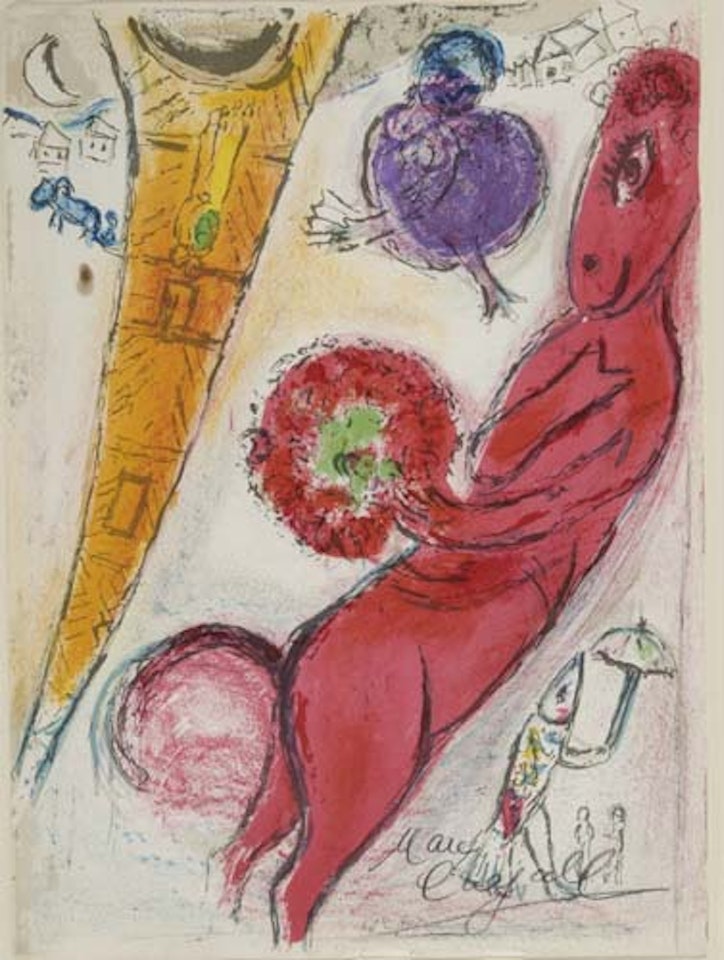 La Tour Eiffel à l'Ane by Marc Chagall