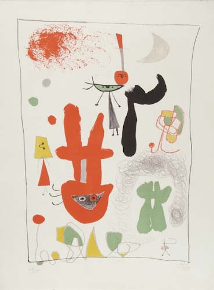 Acrobats in the Night Garden by Joan Miró