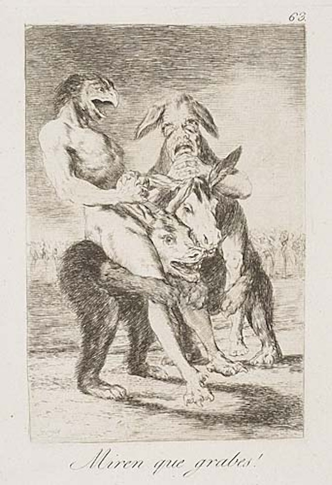 Miren que grabes! by Francisco José de Goya