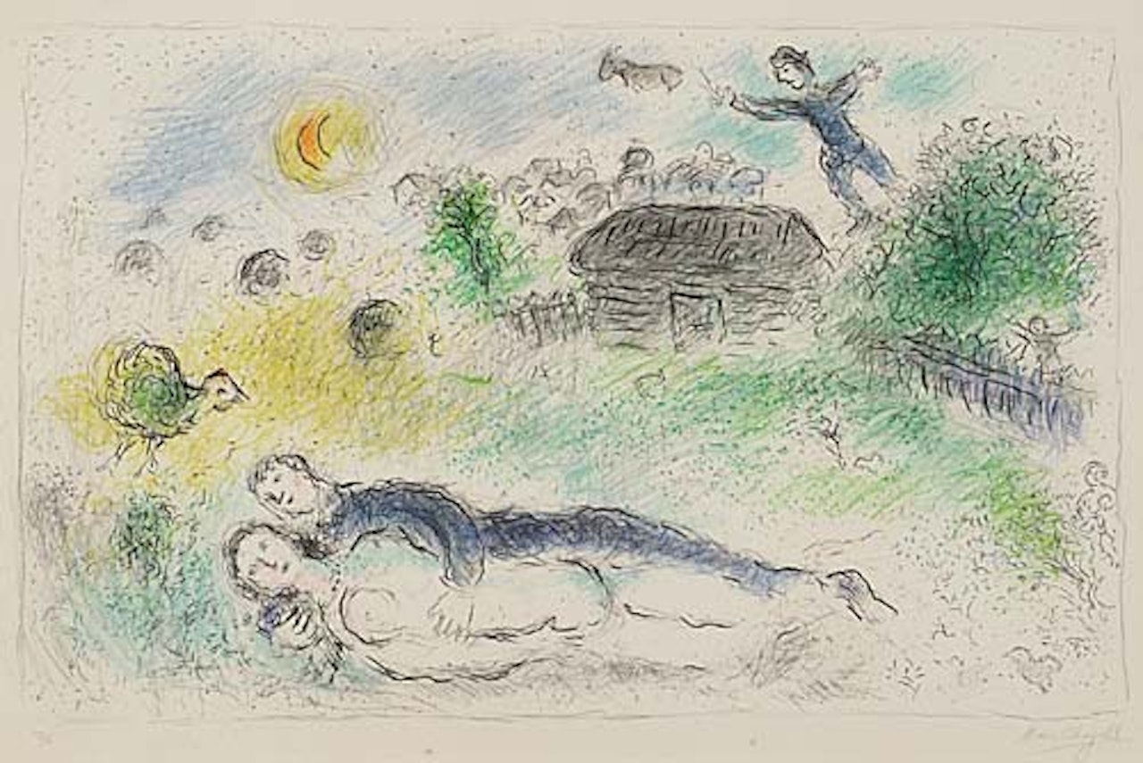 Les Amoureux à l'Isba by Marc Chagall