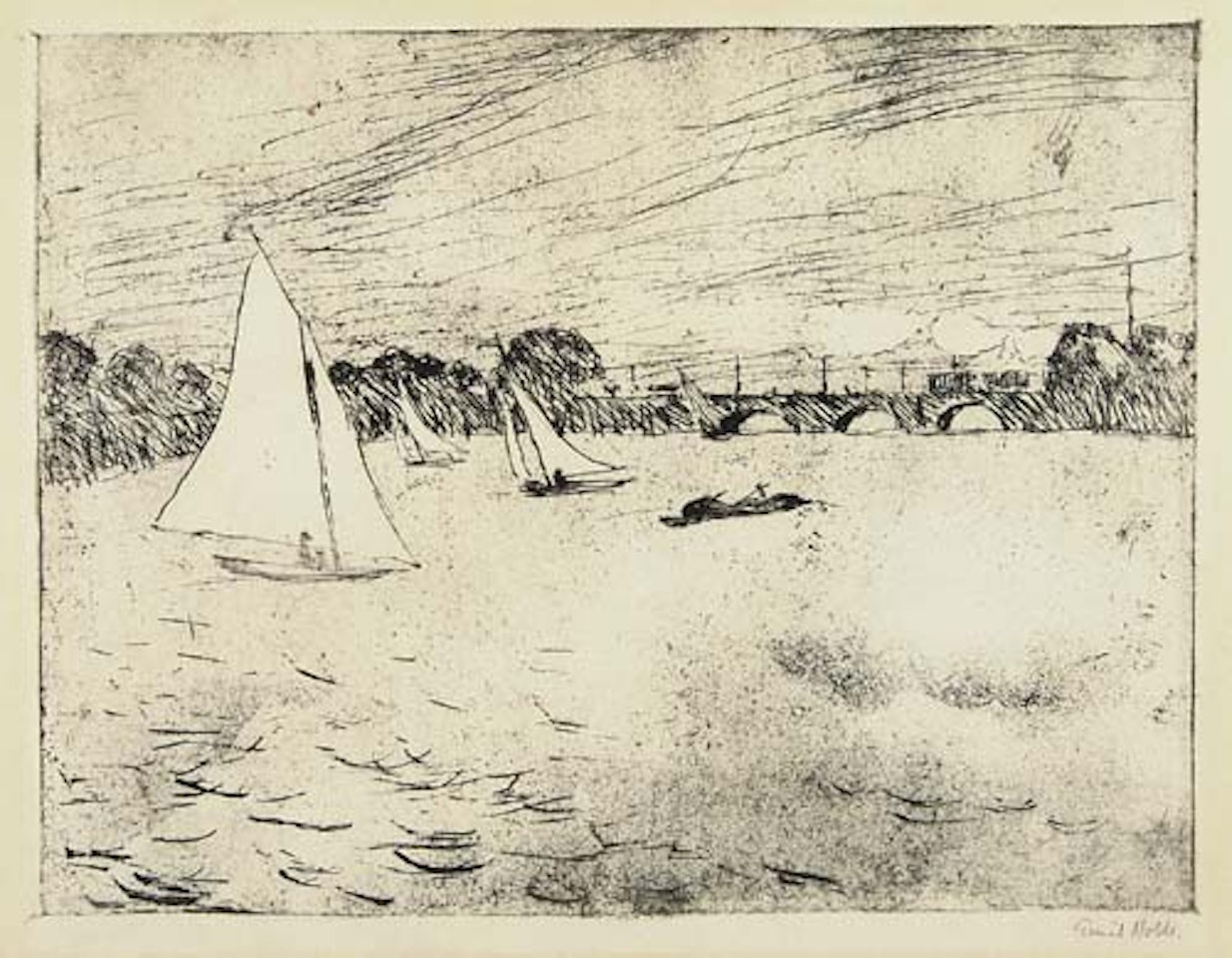 Hamburg, Aslterbassin by Emil Nolde