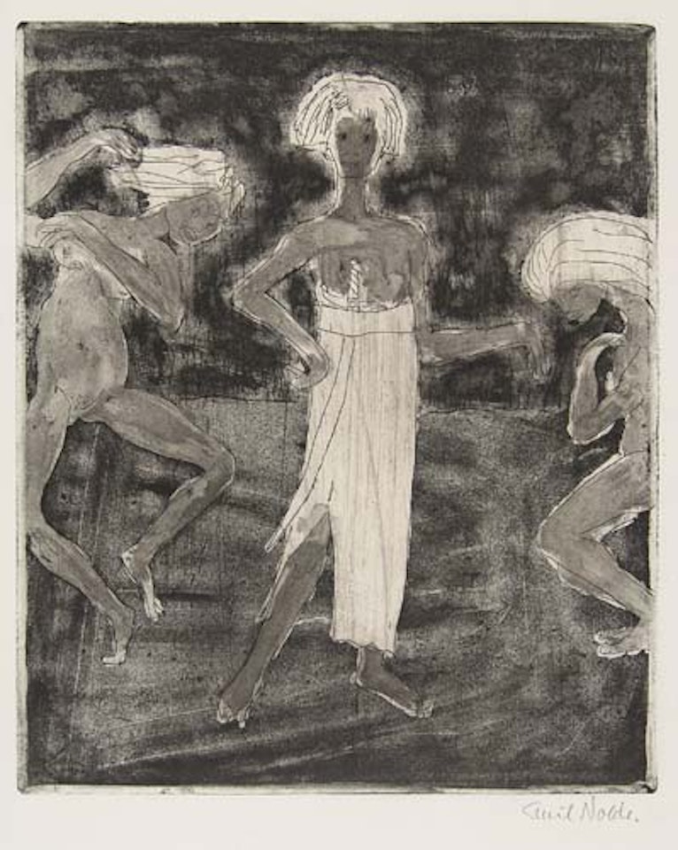 Junger Fürst und Tänzerinnen by Emil Nolde