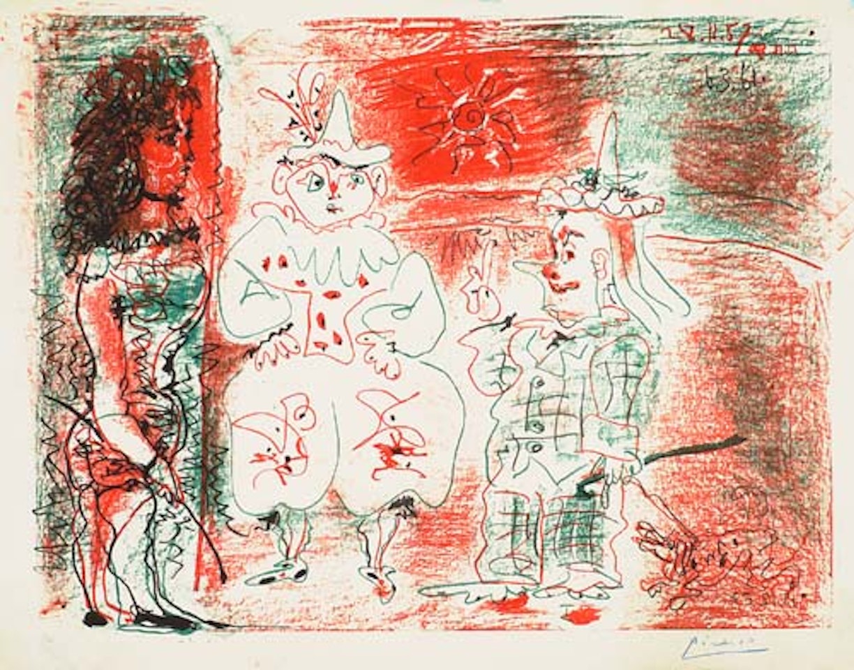 L'Ecuyère et les clowns by Pablo Picasso