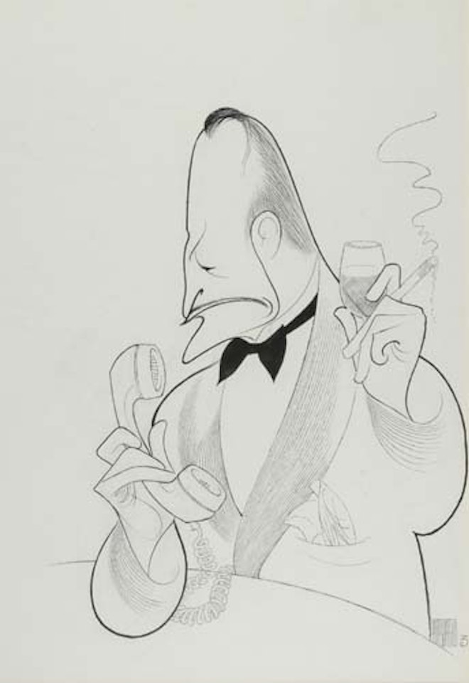 George C Scott in present laughter by Al Hirschfeld
