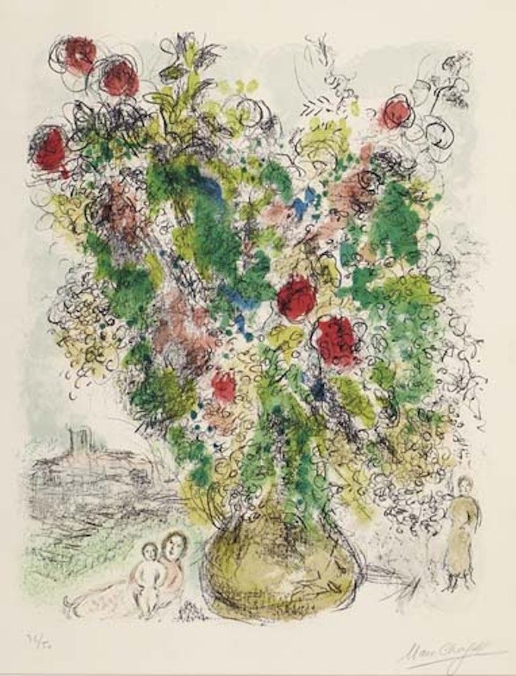 Roses and Mimosa by Marc Chagall