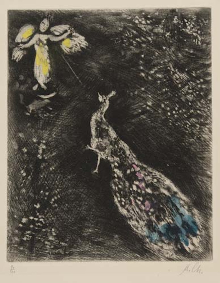 Le Paon se plaignant à Junon by Marc Chagall