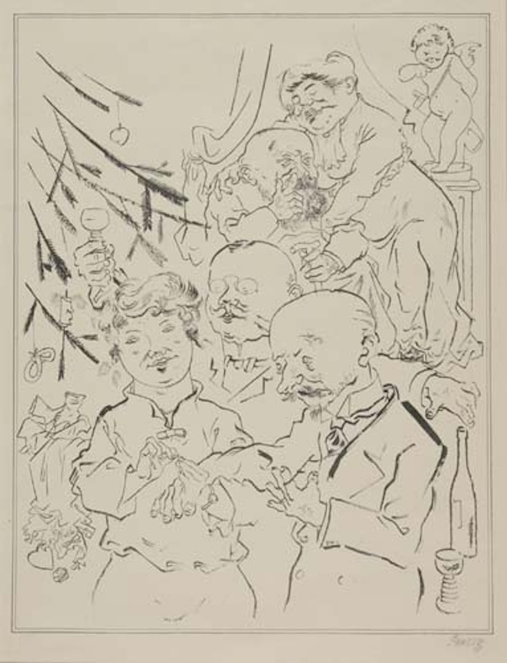 Verlobung unterm Weihnachtsbaum by George Grosz