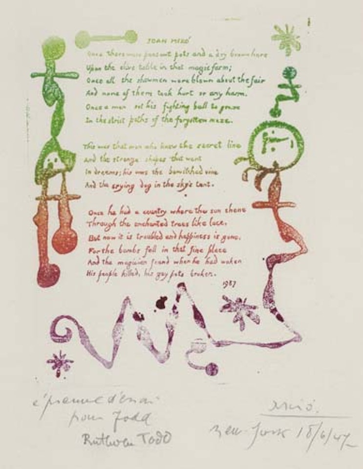Poèmes pour Ruthven Todd by Joan Miró