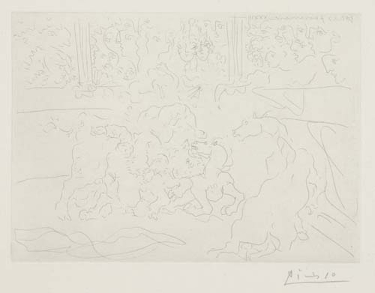 Taureau et Chevaux dans l'Arène by Pablo Picasso