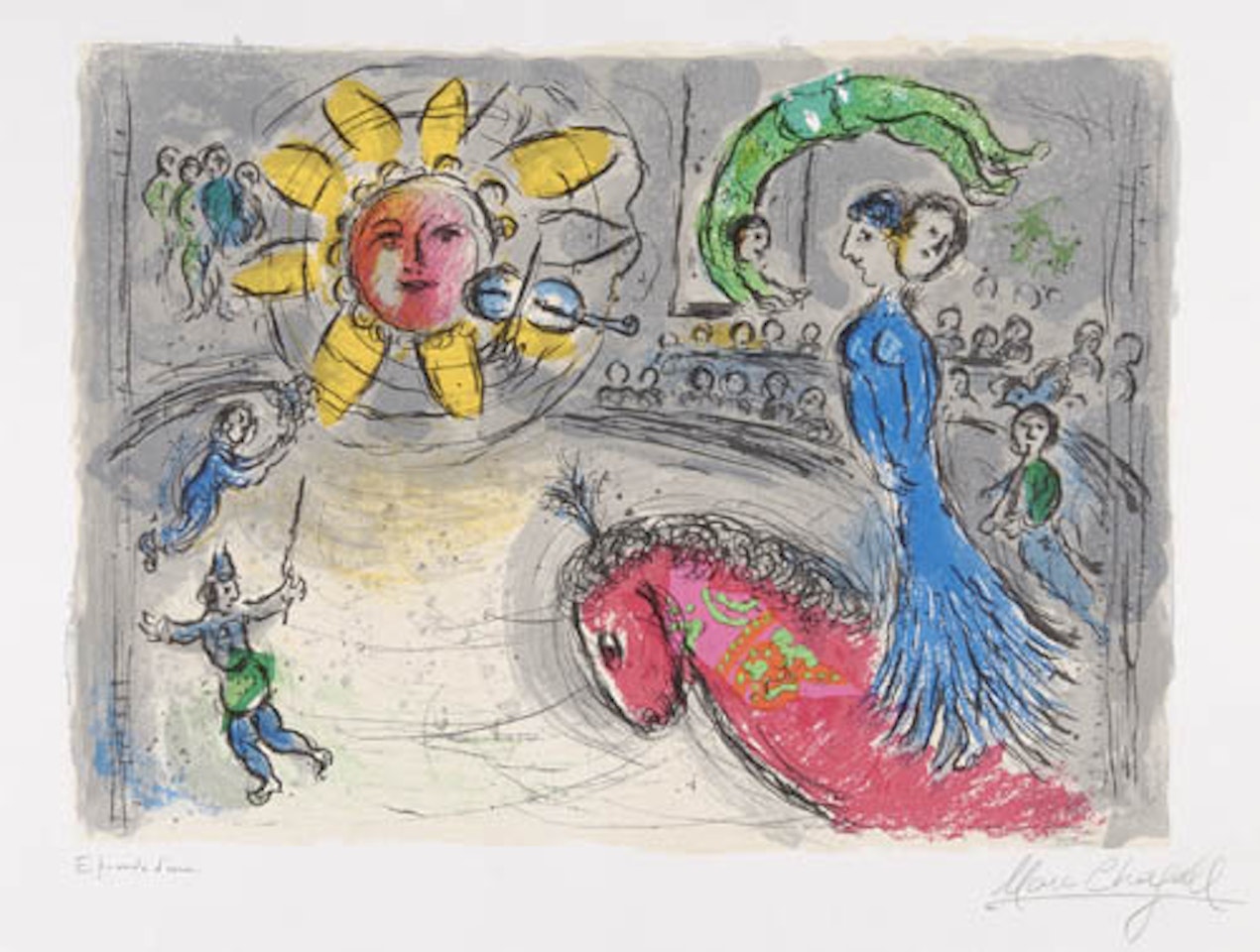 Soleil au cheval rouge by Marc Chagall