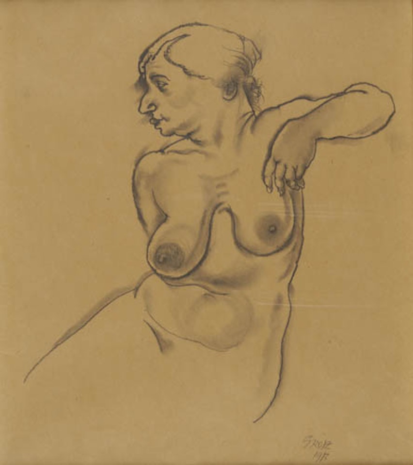 Female Nude--Bust by George Grosz