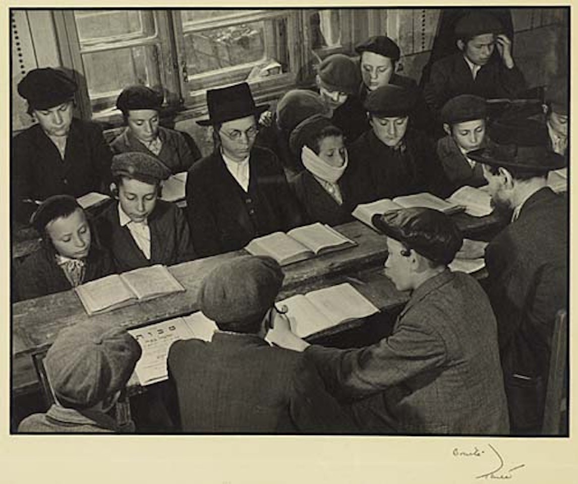 Boys studying Talmud, Orthodox Jewish School at Uzhorod, Carpatho-Ruthenia. by Margaret Bourke-White