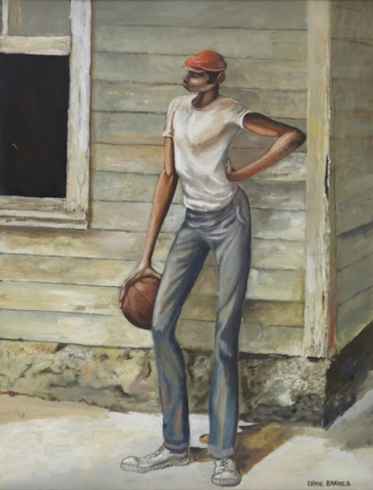 Untitled (Youth with Basketball). by Ernie Barnes