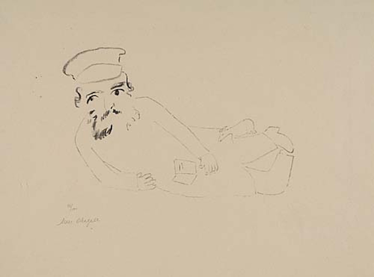 Man with Book and Goat by Marc Chagall