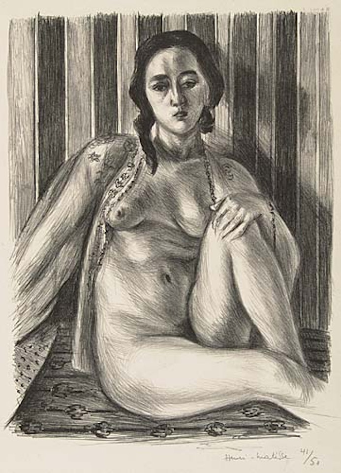 Nu assis à la chemise de tulle by Henri Matisse