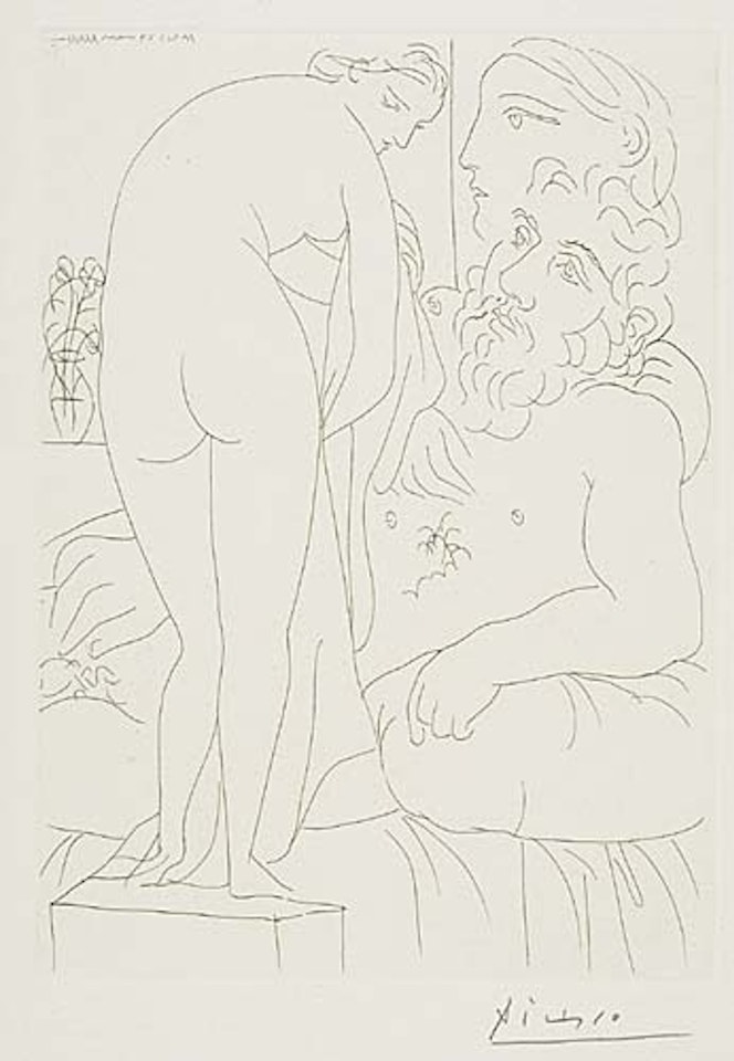 Le Repos du Sculpteur devant un Nu à la Draperie by Pablo Picasso